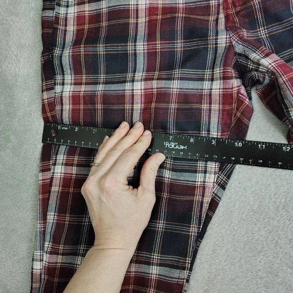 Tommy Hilfiger Plaid Wide Leg Pants - Red, White, Black - Picture 8 of 12